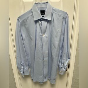 David Donahue Trim Fit Blue Royal Oxford Dress Shirt. Size 16.5x33